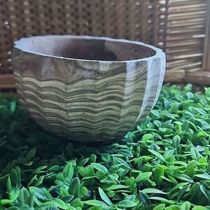 Vintage Comanche Marbled Pottery Bowl Signed By Artist